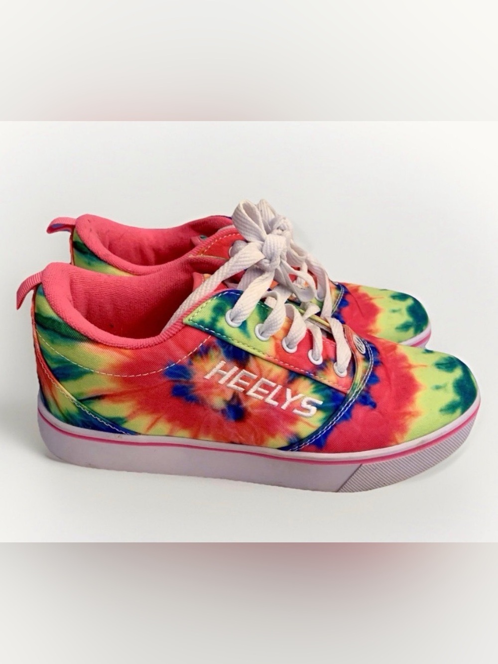 Heelys PRO 20 WITH WHEELS Women 8-8.5 Men Size 7 TIE DYE Sneaker Shoes Complete